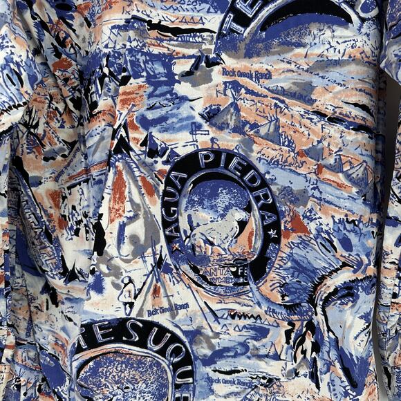 Vtg 90s Rock Canyon Creek Ranch Soutwestern New Mexico Shirt Mens Size Medium - Picture 4 of 6